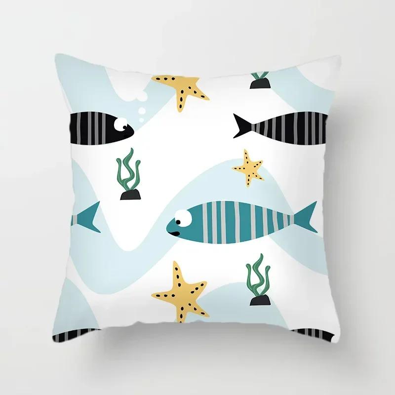 

Милая мультяшная наволочка с животными слон крокодил чехол для диванной подушки украшение детской спальни домашний декор 66x66cm