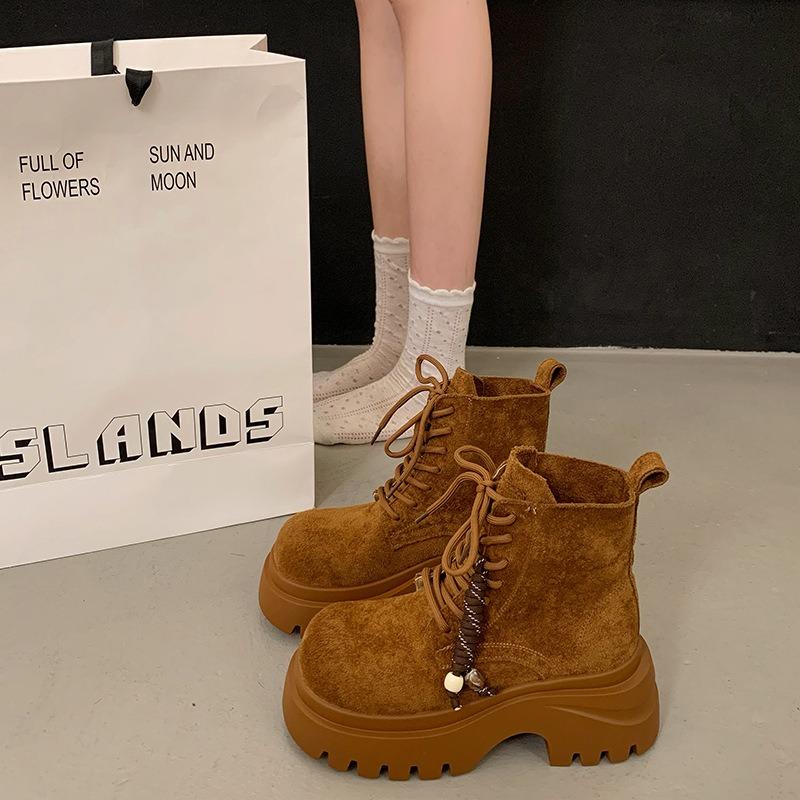 Versatile retro big head locomotive short boots women's new spring and autumn versatile small casual Martin boots