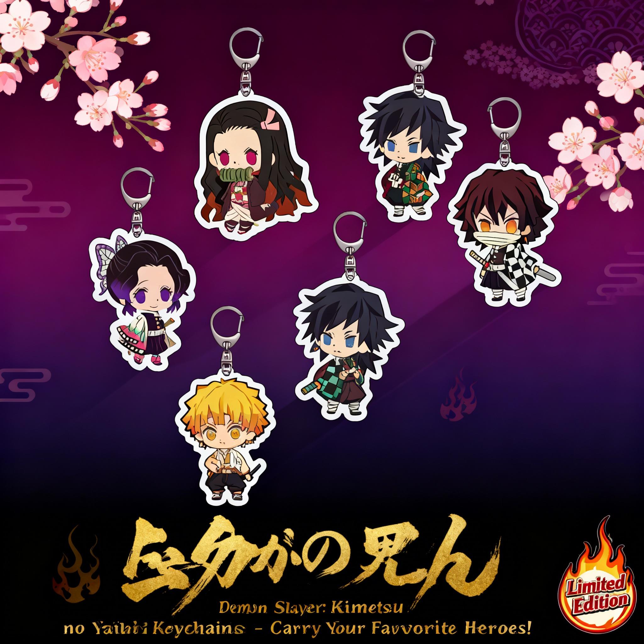 Yiran Toy 1 Unisex Anime Demon Slayer Acrylic Keychain Series Ingenious Pendant Tanjiro Kamado Nezuko Zenitsu Agatsuma Accessories Present For Fans