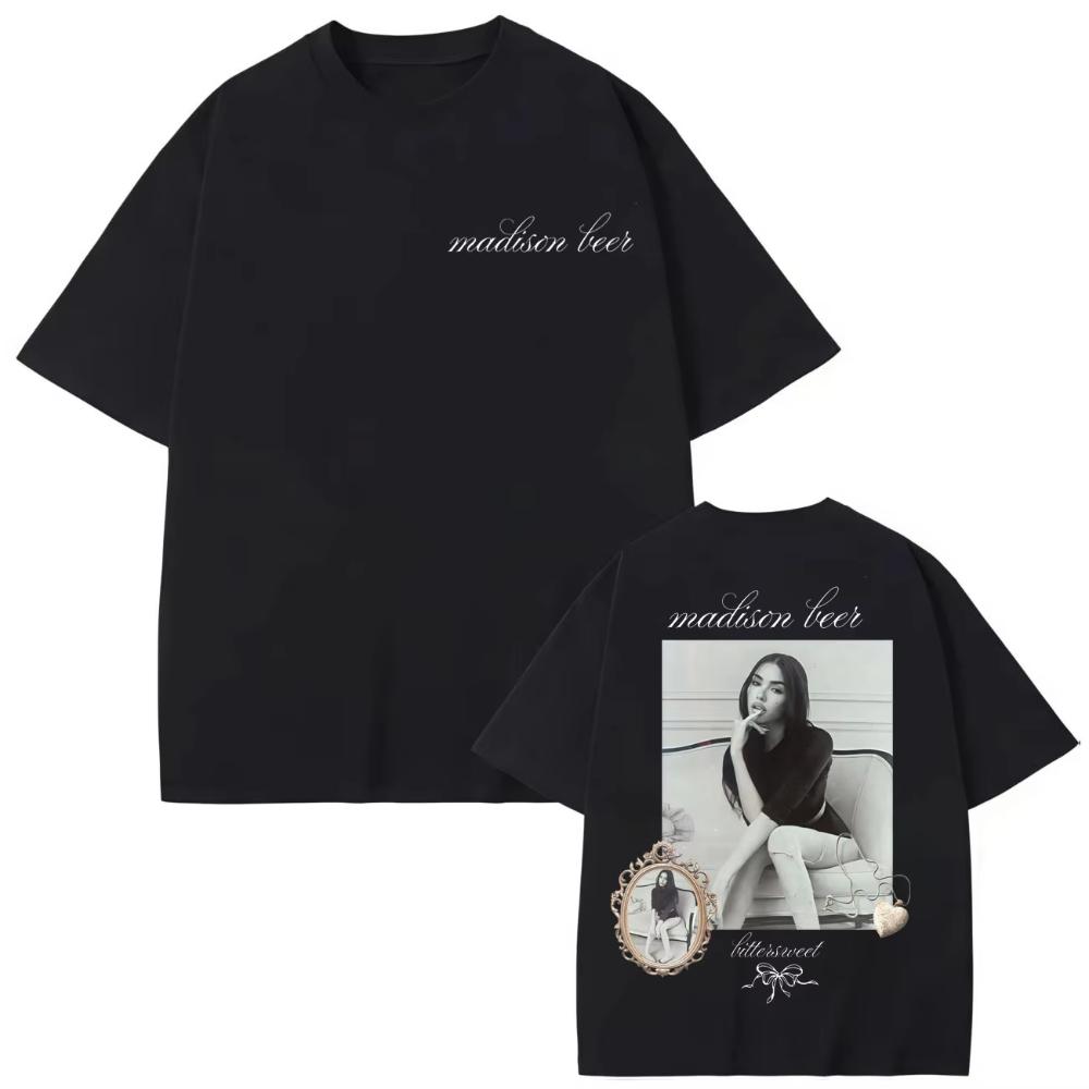 

Singer Madison Beer Merch Tshirt Unisexs Women Summer Fashion Vintage Short Sleeve Tshirts High Quality Cotton Oversized T Shirt 3XL