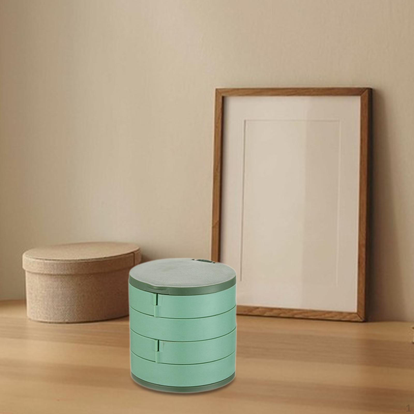

Rotating Jewelry Organizer Storage Box Versatile Cylindrical Earring Holder Trinket for