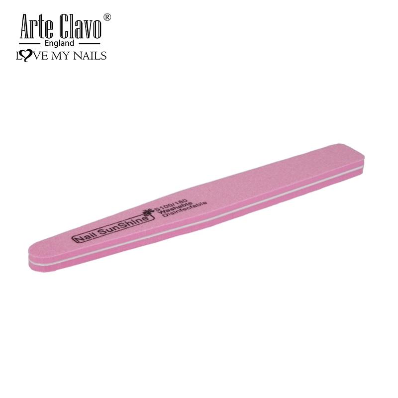 Arte Clavo Pilnik do paznokci Profesjonalna gąbka Dwustronny bufor szlifierski Nail Art Pedicure Manicure Narzędzia do pielęgnacji paznokci Kolor różowy