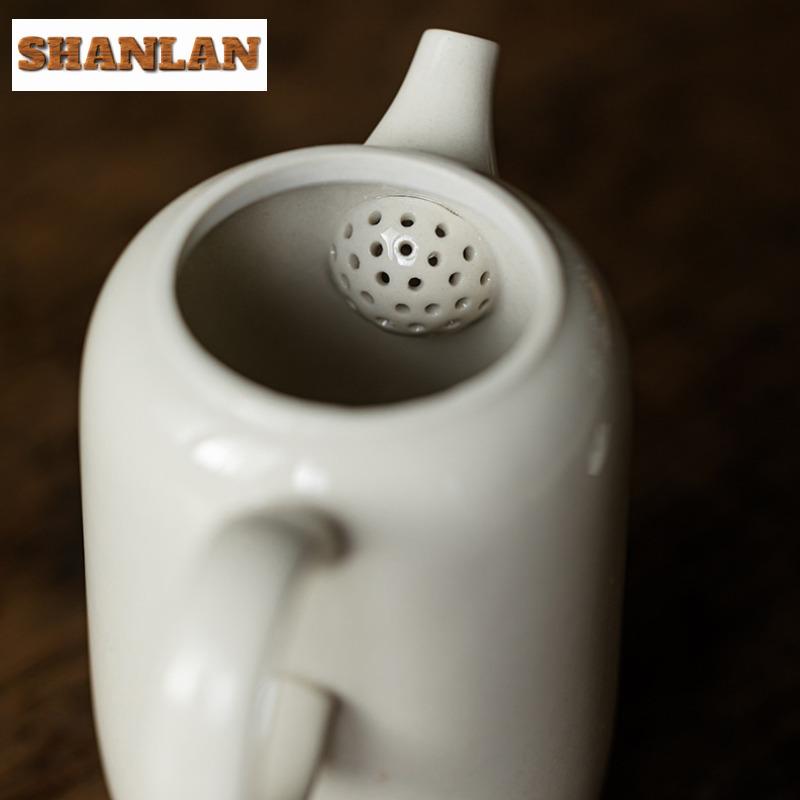 165ML Plant Ash Gray Glaze Teapot Creative Tea Infuser Pot Tea Maker Kettle With Ball Hole Teaware Accessories Decoration Craft