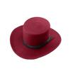On The New Factory Direct Sale Flat Sheep Felt Hat Solid Color Sheep Felt Hat Leather Belt Decorated Pure Wool Felt Hat