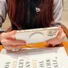 For iPhone 14 Pro Case Compatible with MagSafe Electroplated TPU Phone Cover Hollow Love Hearts