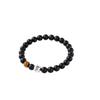 Festive Gifts Matte Black Onyx Tiger Eye Basketball Charm Beaded Bracelet Sporty Fashion Jewelry For Men Daily Wear Gift