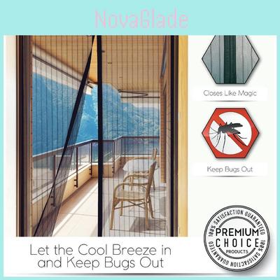 Premium Quality Magic Mesh Net Screen Door With Magnetic Closure For Bug-free Living