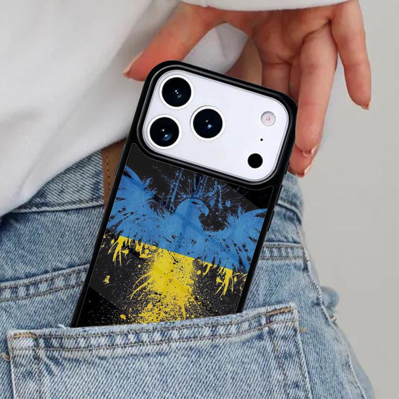 U-kraine Tryzub Flag soft Phone Case for iPhone 17ProMax 12 13 14 15 16e 17 Pro Max Plus Air Cover