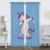 Elegant Room Curtains for Camera Cute Cartoon Unicorn Partition Living Room Curtain Tulle for Bedroom Halloween Decoration Child