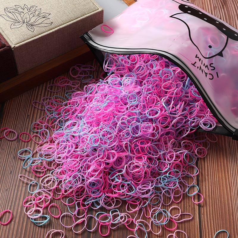 1000 Pcs Colorful Disposable Elastic Hair Ties for Girls – Soft Rubber Ponytail Holders for Kids, Bulk Hair Accessories