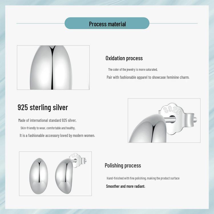 Avle Daily Versatile Moon S925 Sterling Silver Earrings for Women - Hot Sale