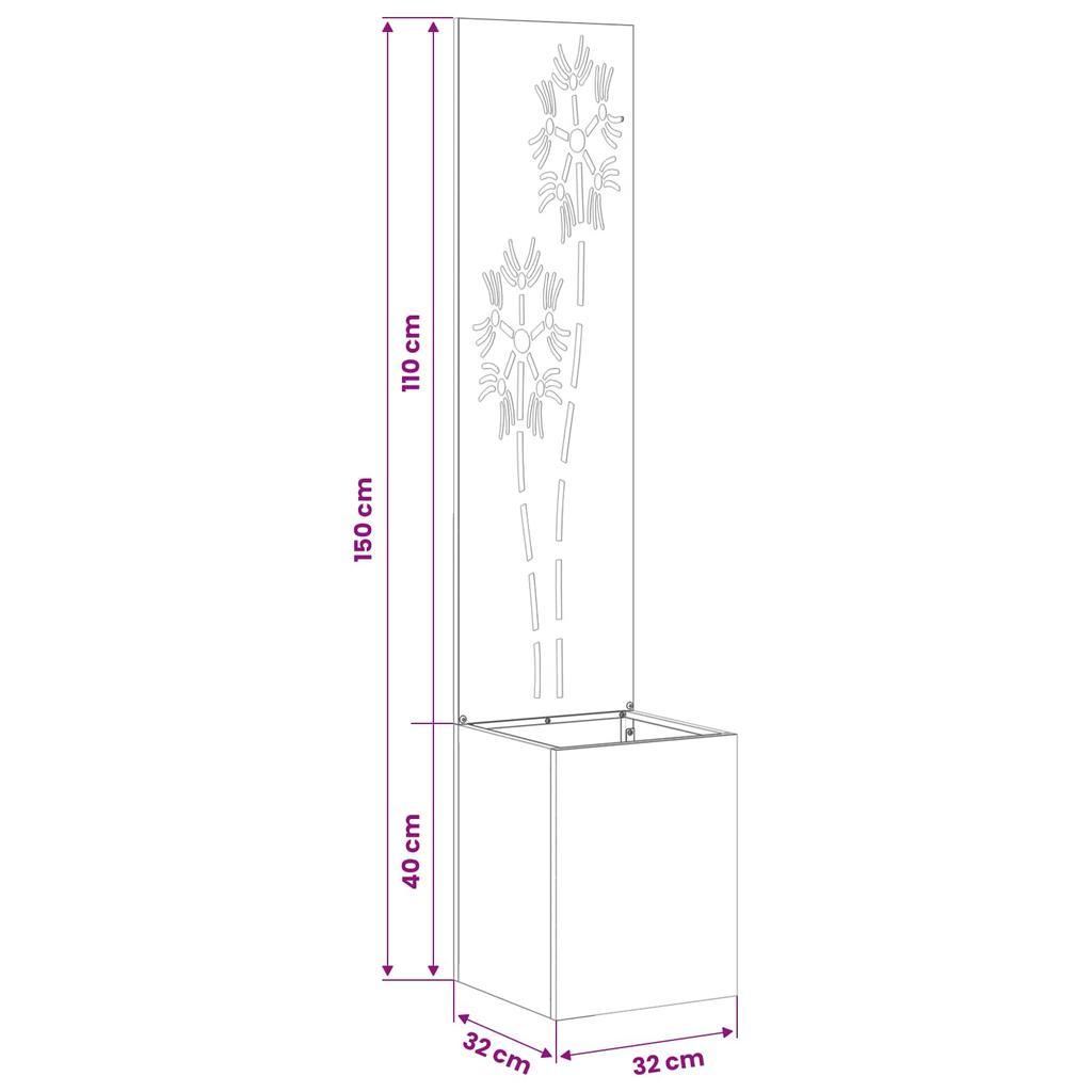 Garden Privacy Screen Canvas Floral Black 32 X 150 Cm