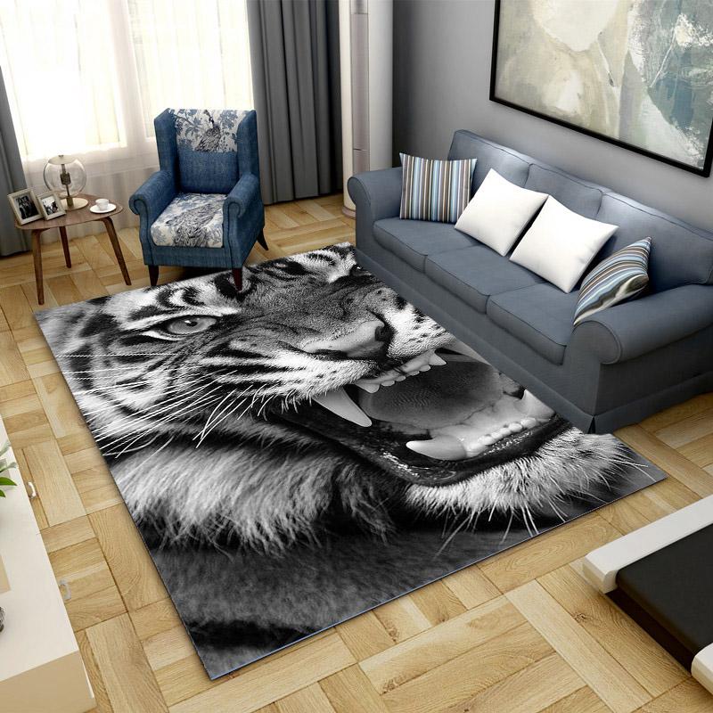 Tiger Leopard Carpet Living Room Bedroom Study Non-slip Carpet Rectangular Carpet Large Carpet Upholstered Carpet