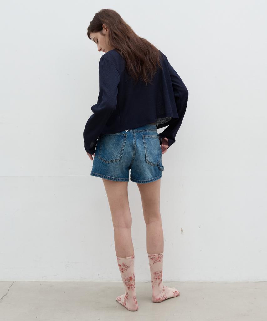 Seolan Carpenter Denim Shorts_Blue