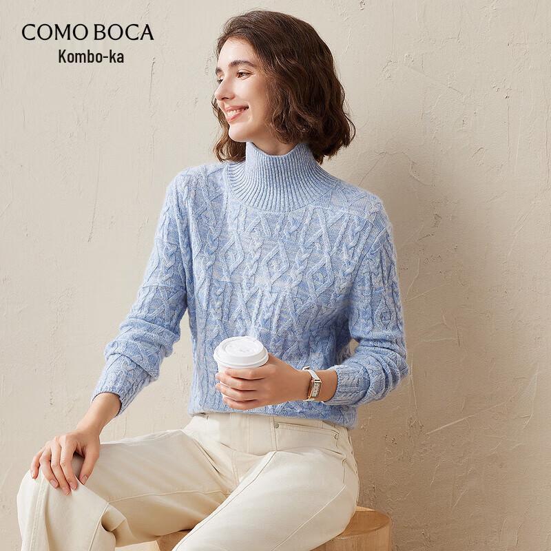 Kemon Boca Women's Color-Block Pure Cashmere Mock Neck Sweater