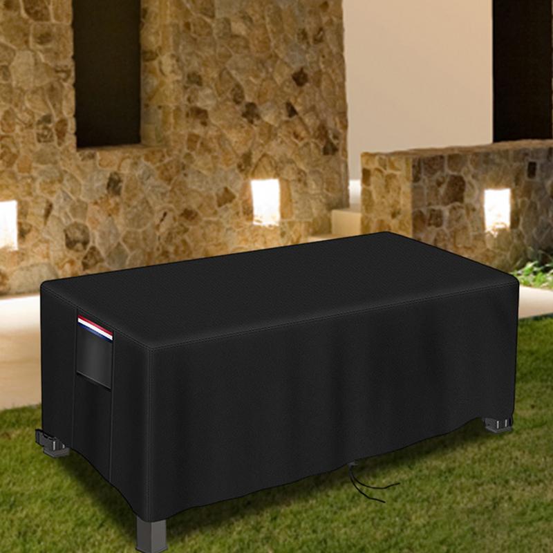 Rectangular Outdoor Patio Firepit Cover Windproof Table Cover Leak-Proof Protection Fire Pit Cover for All-Season Use