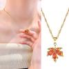 New Fashion Love Memory Red Maple Leaf Pendant Necklace For Women Cute Romantic Female Neck Chain Ladies Stainless Steel Jewelry