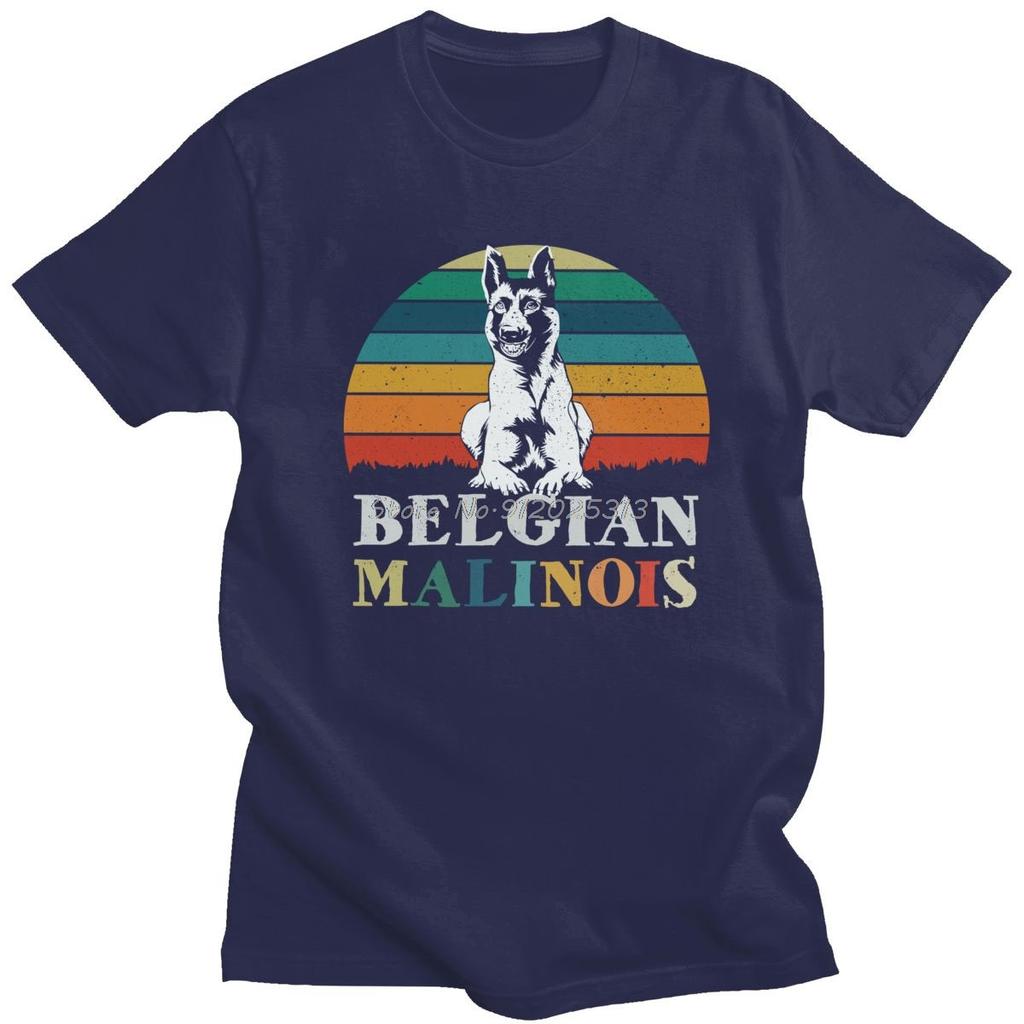 Lustiges Belgischer Schäferhund T-Shirt Herren Baumwoll-T-Shirt Vintage Sonnenuntergang Schäferhund T-Shirt Kleidung Geschenk Herrenbekleidung