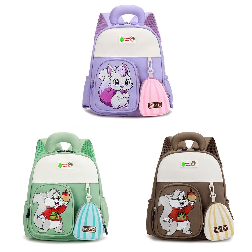 Cute Cartoon Girl Kids Backpack With Oxford Fabric For School Education And Adjustable Arched Shoulder Straps