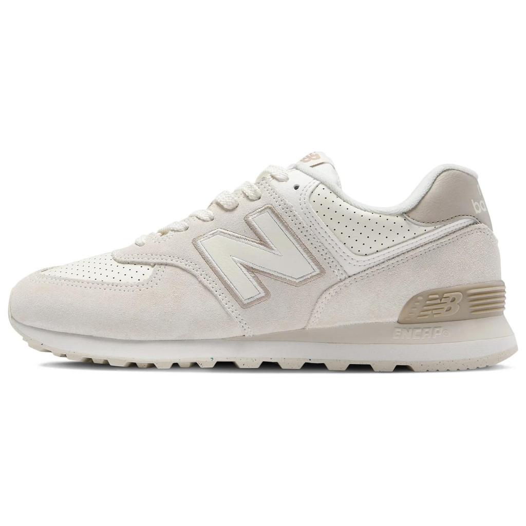 New Balance Nb 574 Comfortable Versatile Shock Absorption Low Top Casual Shoes Unisex Sneaker White Gray Brown U574NBS