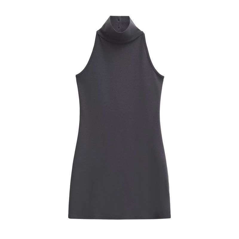 Pure Desire BM Sense Gyaru White Buckle Halter Top Dress Women New Elegant Slimming Sheath Short Dress