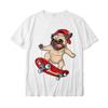 Mops deskorolka T Shirt pies szczeniak zabawny Skater koszulka do jazdy na deskorolce śmieszne koszulki WoUnisex koszulki unisex unisex Casual graficzne t-shirty