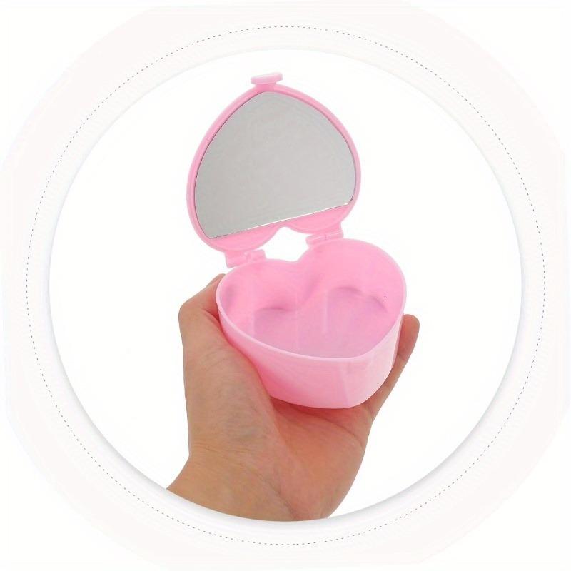 12pcs Heart Shaped Jewelry Boxes Portable Pocket Mirror Cute Plastic Storage Organizer for Rings Bracelets Small Jewelry Boxes