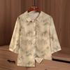 Elderly Women's Spring Autumn Three-Quarter Sleeve Casual Shirt
