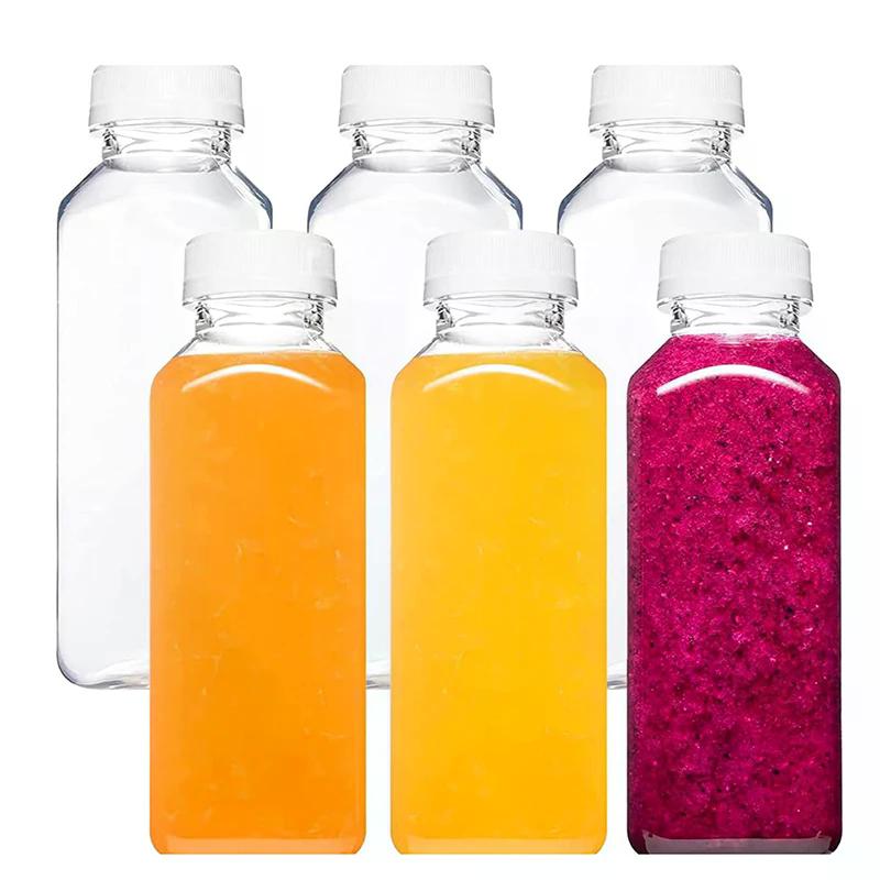 Bottiglie di Plastica Vuote per Succhi con Tappi Bottiglie d'Acqua Trasparenti Contenitori per Bevande all'Ingrosso con Coperchi Spremiagrumi Bere Contenitore per Latte Marmellata