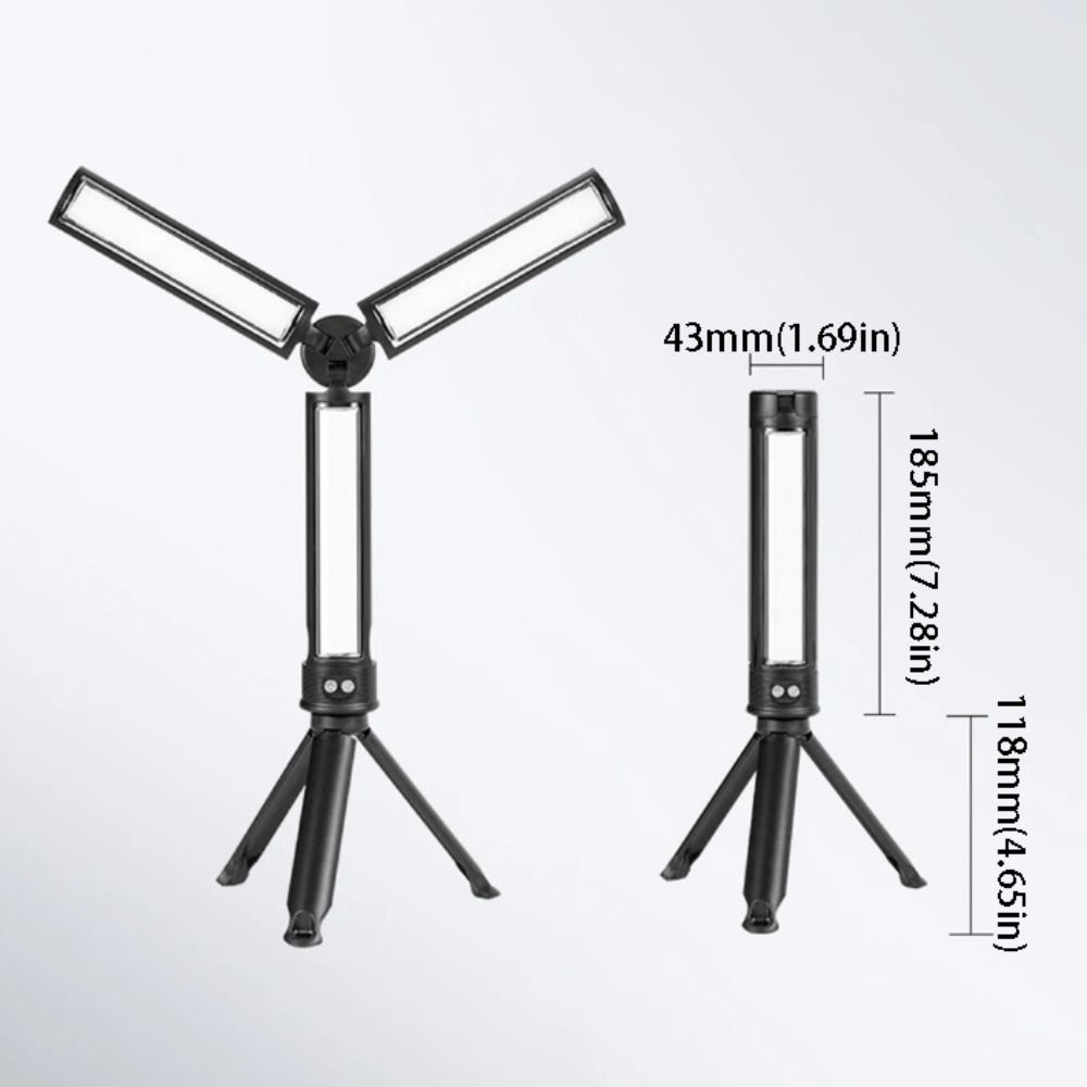 3 Colors Dimming Folding Work Lamp 162 LED Emergency Flashlight Car Service Lamp  Portable Outdoor