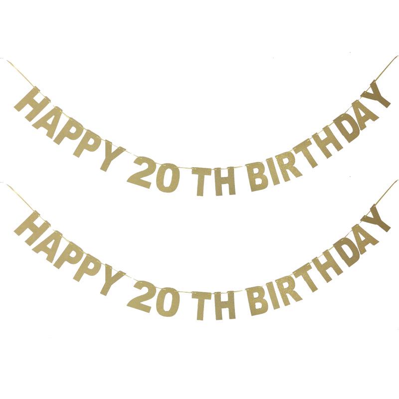 Glitter Birthday Bunting: HAPPY 10-90TH Birthday Banner Party Decorations 50th Birthday Banner