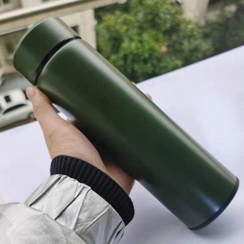 Military Green Zen Meditation Engraved Stainless Steel Insulated Water Cup - Commemorative Gift for Retired Soldiers