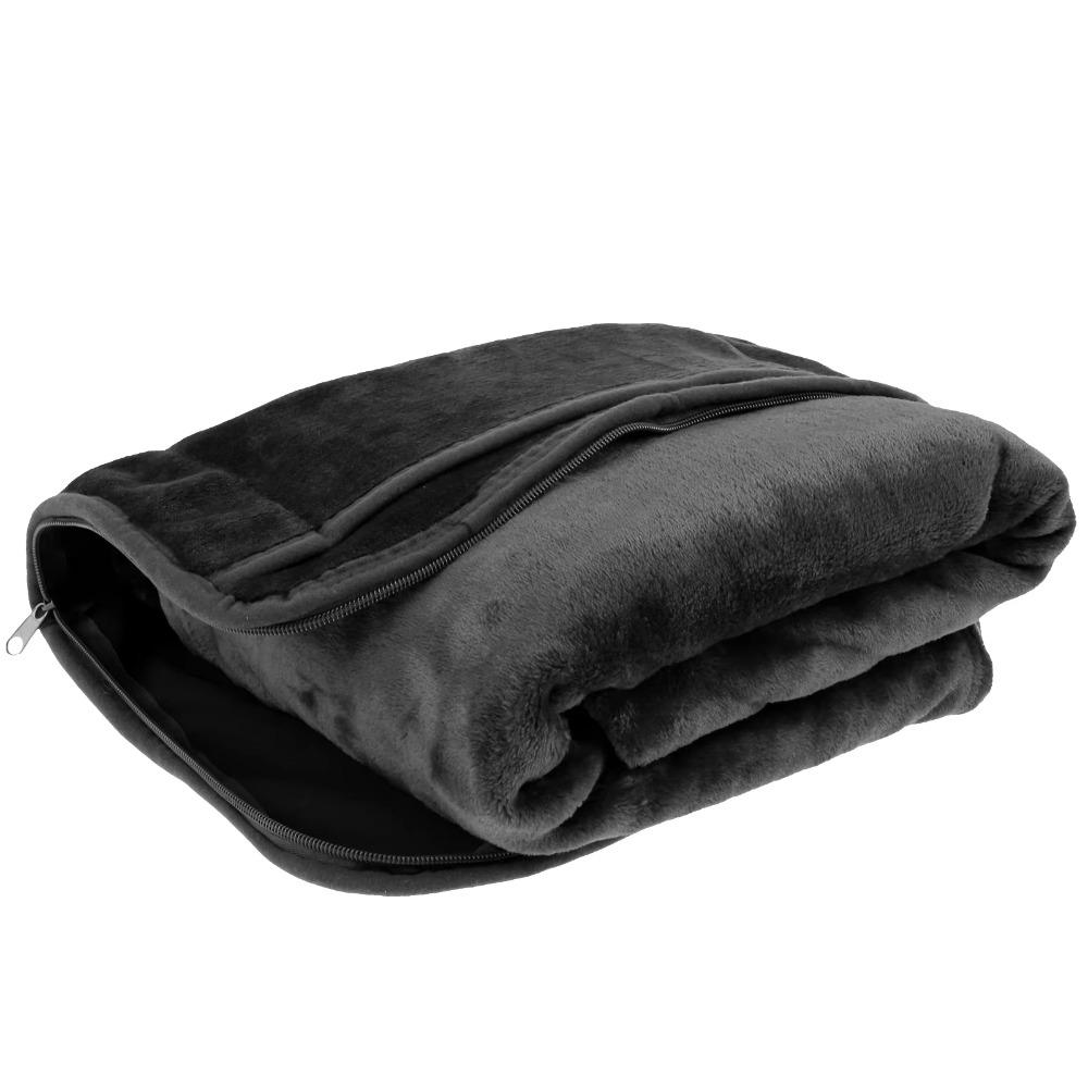 Warm Travel Pillow and Blanket Set Foldable Soft Throw Pillow Multifunctional Nap Quilt  Camping