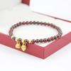 Festive Red Garnet Lotus Bracelet with Lotus Seed Pod Pendant