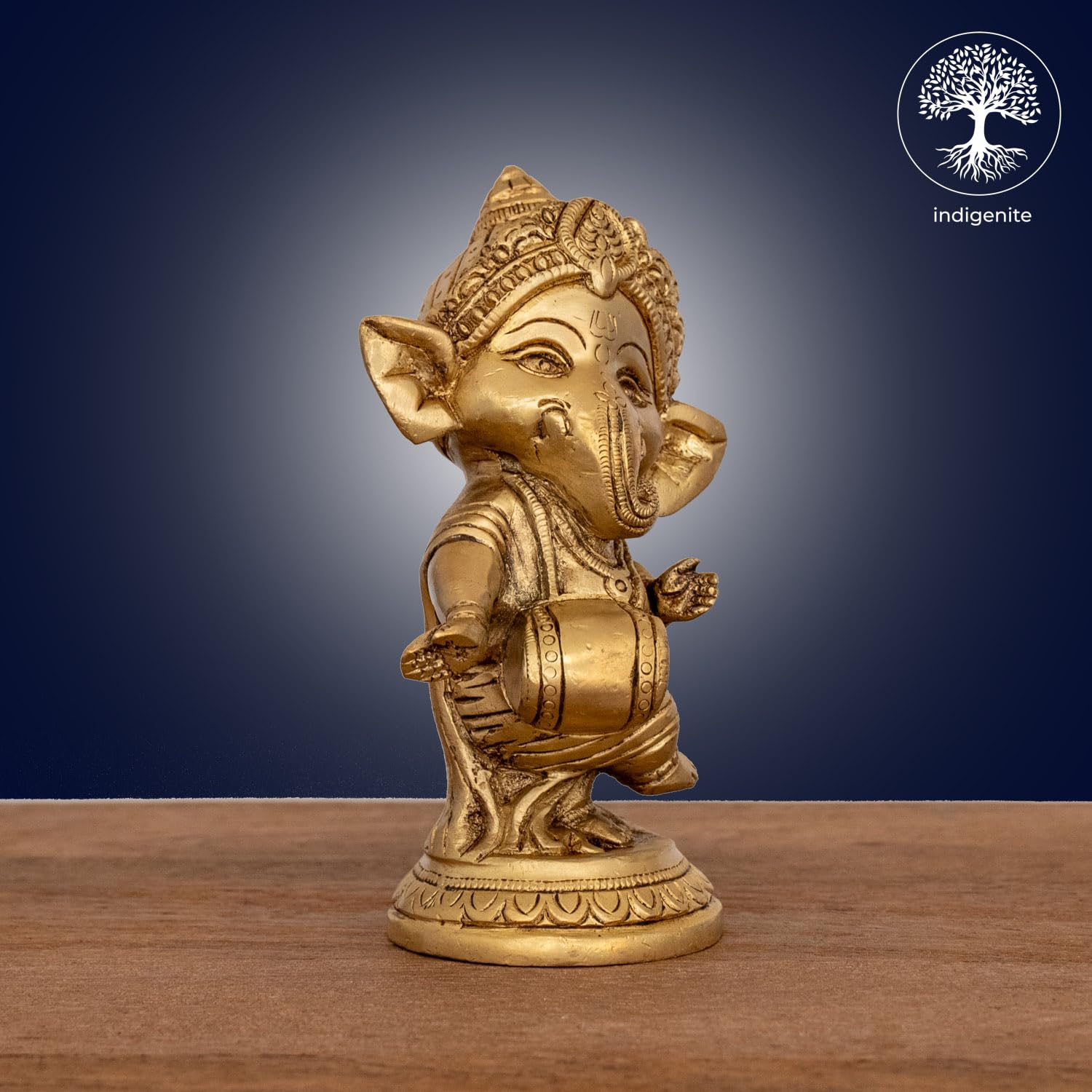 Музыкальная статуэтка Господа Ганеши с Дхолаком Ручная работа Милая фигурка Идола Ганеши