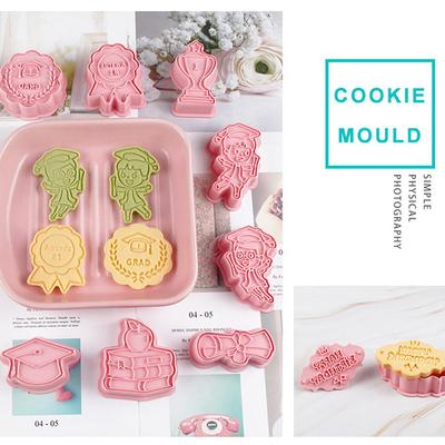 8Pcs Congrats Graduation Cookie Cutter Keks Form Presse Kunststoff Cookie Form