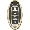 TPU Protective Key Fob Cover Case Compatible With Nissan 2007-2012 Altima 2009-2014 Maxima Murano For Infiniti FX35 FX37 FX50 G25 G35 G37 Q40 Q60
