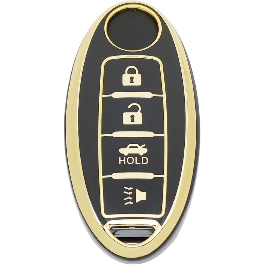 TPU Protective Key Fob Cover Case Compatible With Nissan 2007-2012 Altima 2009-2014 Maxima Murano For Infiniti FX35 FX37 FX50 G25 G35 G37 Q40 Q60