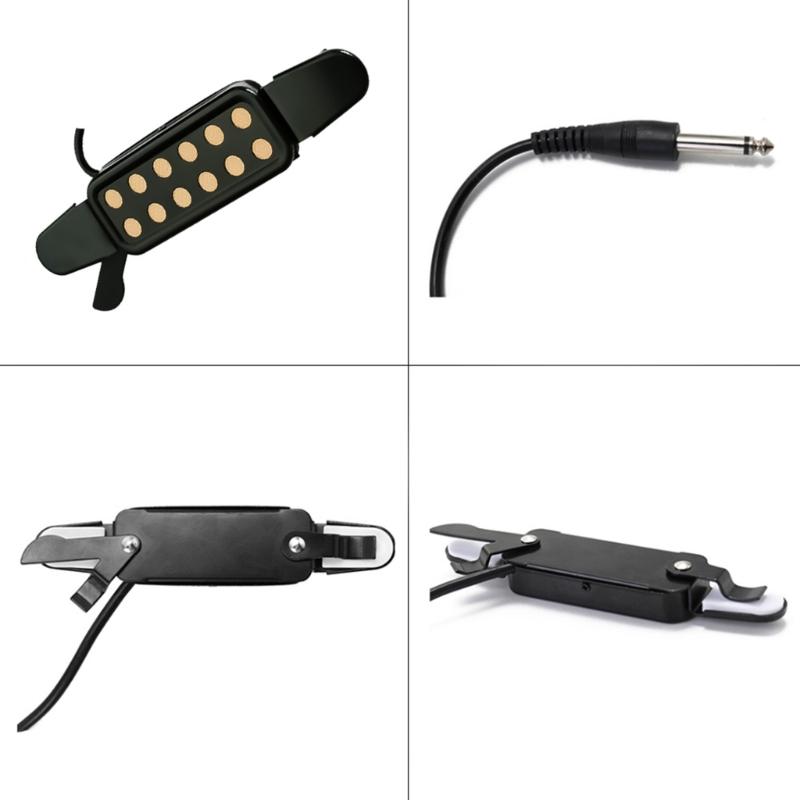 12 Hole Guitar Sound Pickup Replacement Acoustic Guitar Pickup with Cable Acoustic Guitar Transducer Amplifier Enduring