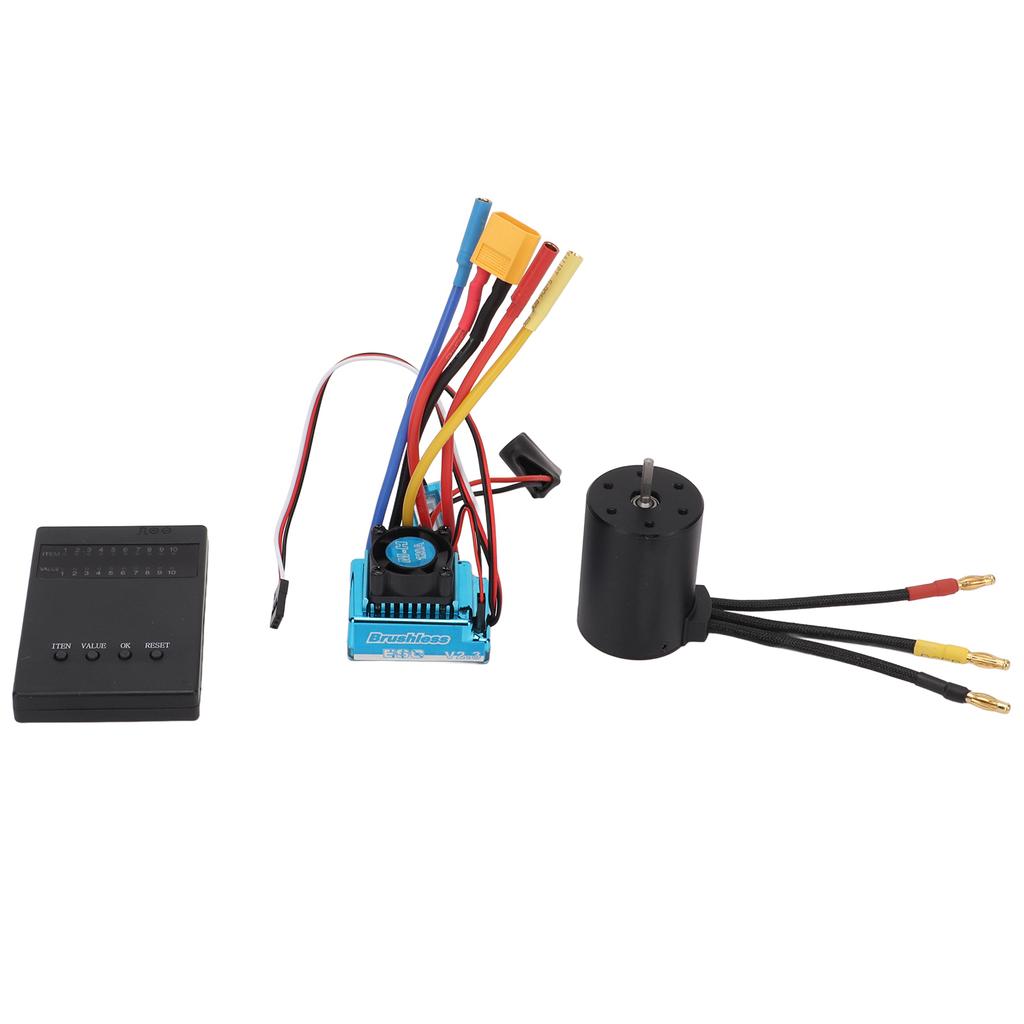 3650 3100KV Brushless Motor Kit with 120A ESC XT60 Plug Programming Card for 110 18 RC Car