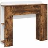 Headboard Cabinet with Storage Smoked Oak Wood Based Material