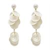 Super fairy design shell fringed earrings temperament elegant disc long stud earrings Internet celebrity seaside vacation style earrings
