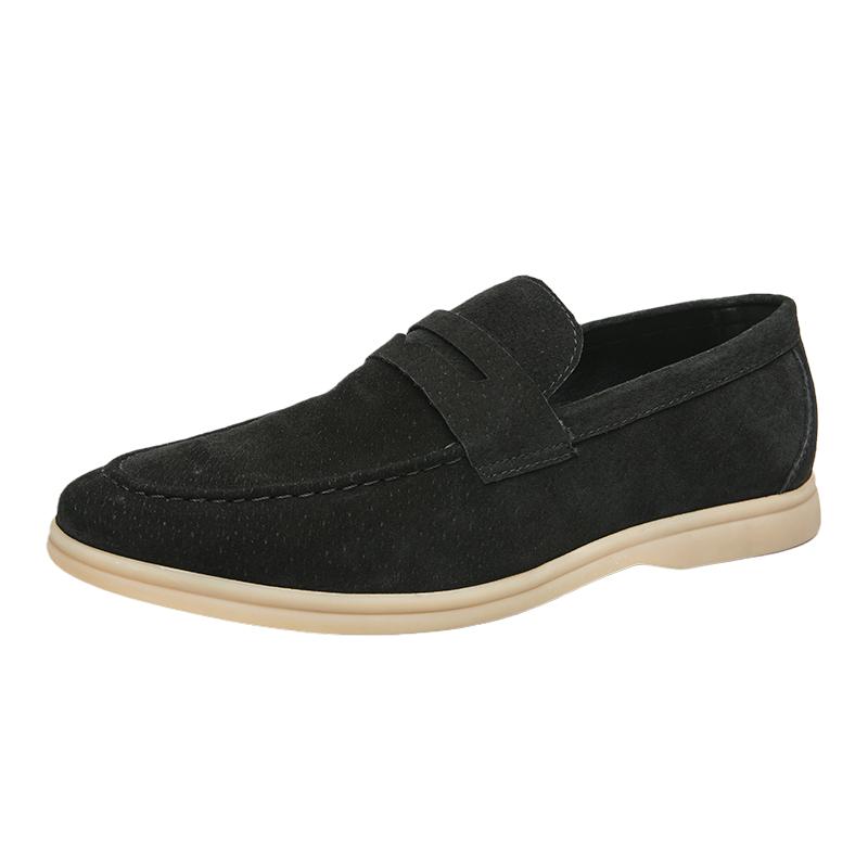 Spring British Style Suede Mens Casual Shoes Breathable Comfort Slip-on Mens Wedding Shoes Fashion Men Lazy Shoes Luxury Brand