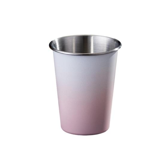Stainless Steel Cup Reusable with Gradient Color Camping Cup Frosted Texture Lightweight Beer 330ml