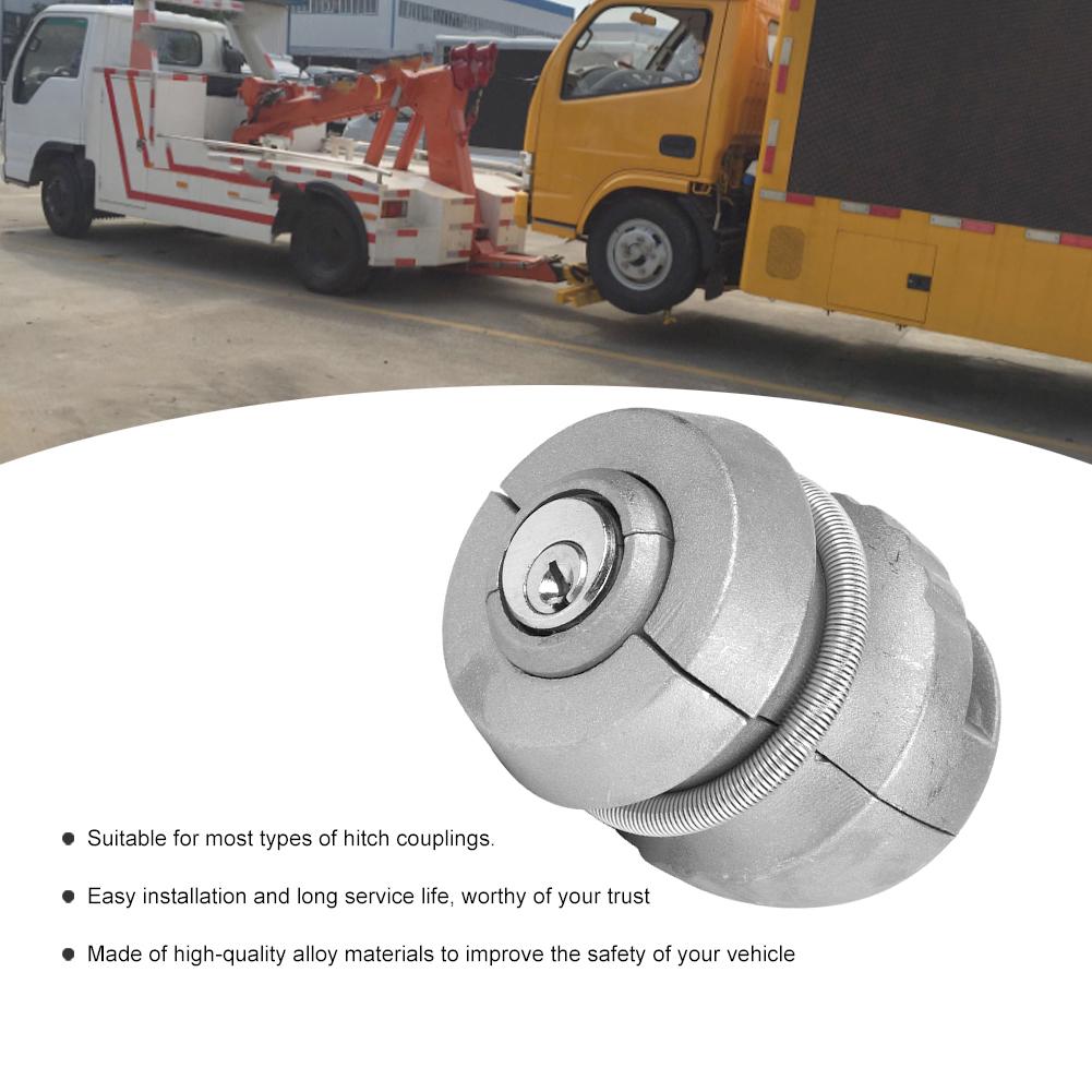  Trailer Hitch Coupling Lock Heavy Duty Anti Theft Tow   Security Hitch Lock   Fit for Most Trailers Trucks and SUVs Alloy Material with 2 