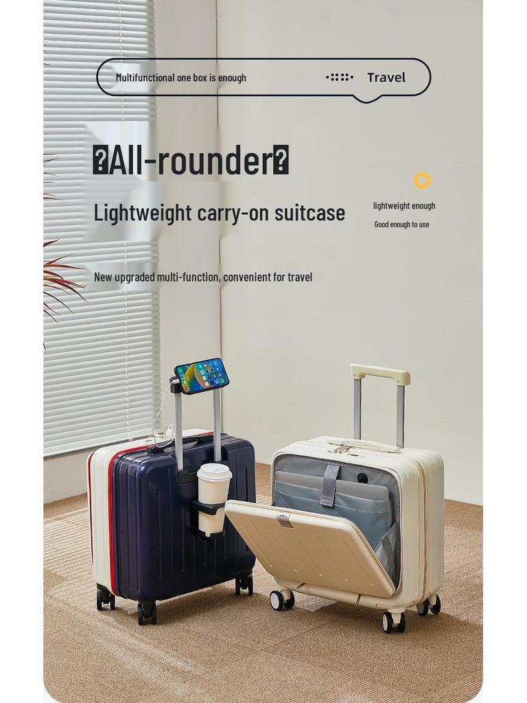 18" Rolling Laptop Carry-on: Men's & Women's Luggage with Side & Front Openings, 20" for Short Trips, with Combination Lock