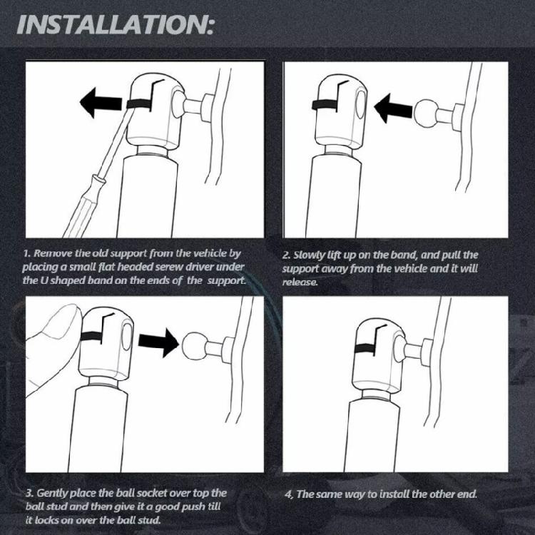 Trunk Lid Support Struts Smooth & Quiet  Operate Tailgate Gas Spring Corrosion Resistant Gas Spring for Automotives 