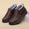 Fashion Winter Men Cotton Shoes Waterproof Anti Slip Plush Warm Casual Shoes Middle-aged Elderly People Comfort Flat Soled Snow Boots