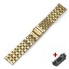Stainless Steel Watchband Metal Watch Band Premium Solid Polished Bracelet Straps Curved End 24mm 23mm 22mm 21mm 20mm 19mm 18mm