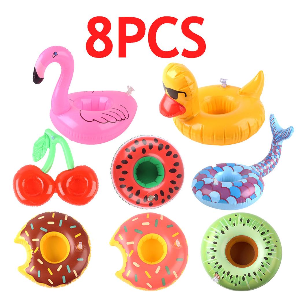 1PC Inflatable Drink Holder Pool Floats Floating Cup Holder PVC Beverage Float for Pool Party Beach Summer Accessories